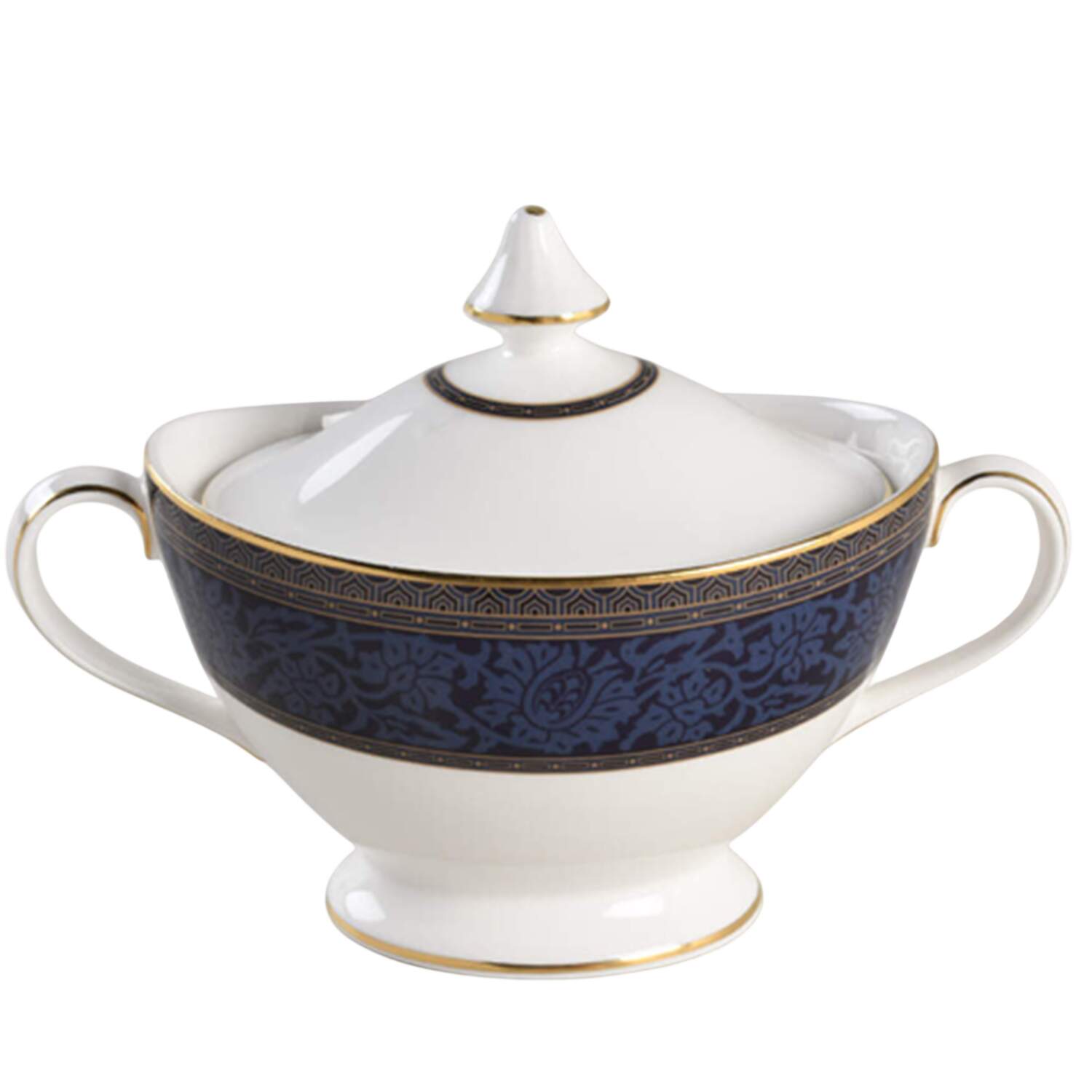 English Brocade Sugar Bowl & Lid by Royal Doulton-1