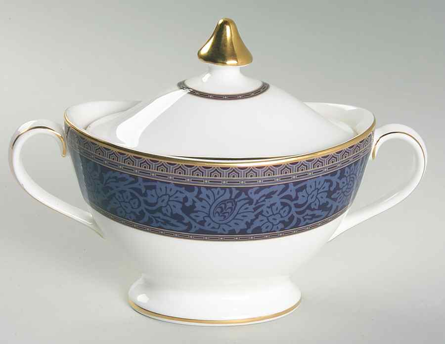 English Brocade Sugar Bowl & Lid by Royal Doulton-1