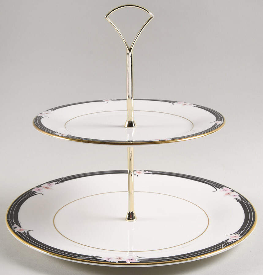 Enchantment 2 Tiered Serving Tray (Dinner & Salad Plate) by Royal Doulton-1
