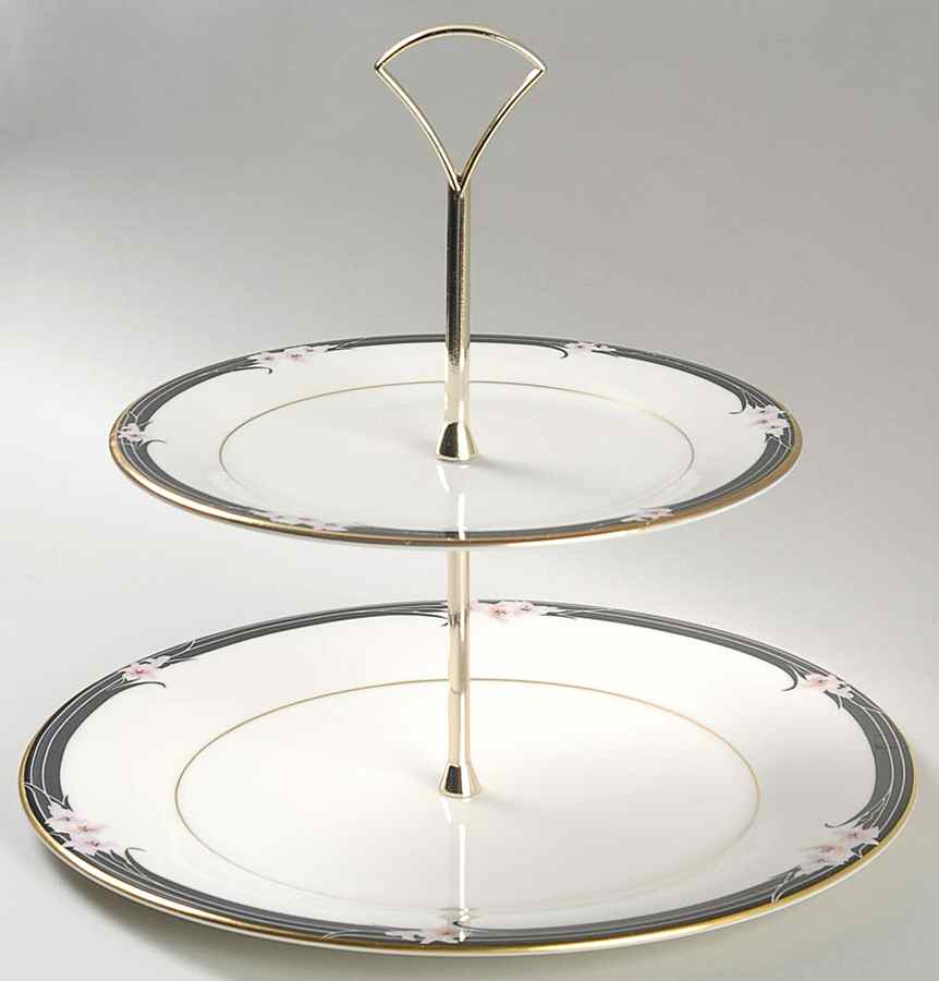 Enchantment 2 Tiered Serving Tray (Dinner & Salad Plate) by Royal Doulton-1