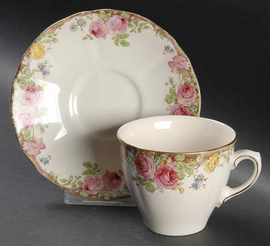 English Rose Flat Cup & Saucer Set by Royal Doulton-1