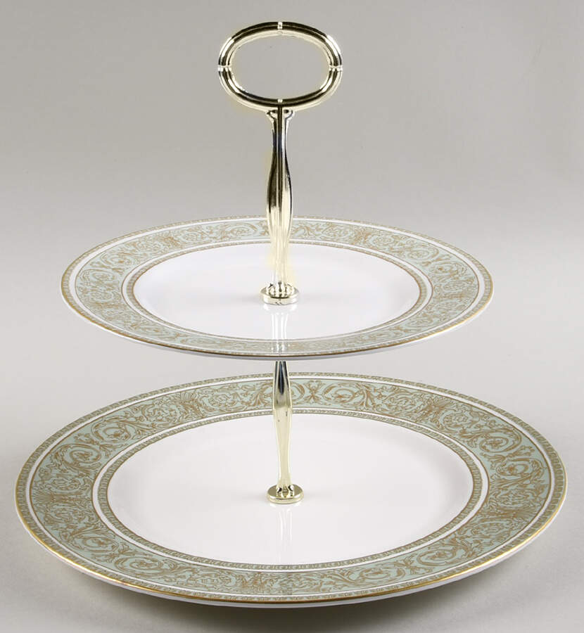 English Renaissance 6 5/8"-10"  2 Tiered Serving Tray (Dp, Sp) HC by Royal Doulton-1