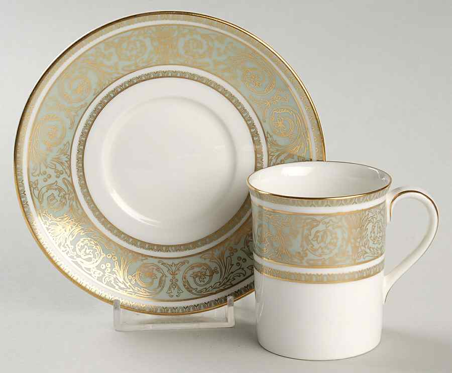 English Renaissance Flat Demitasse Cup & Saucer Set by Royal Doulton-1
