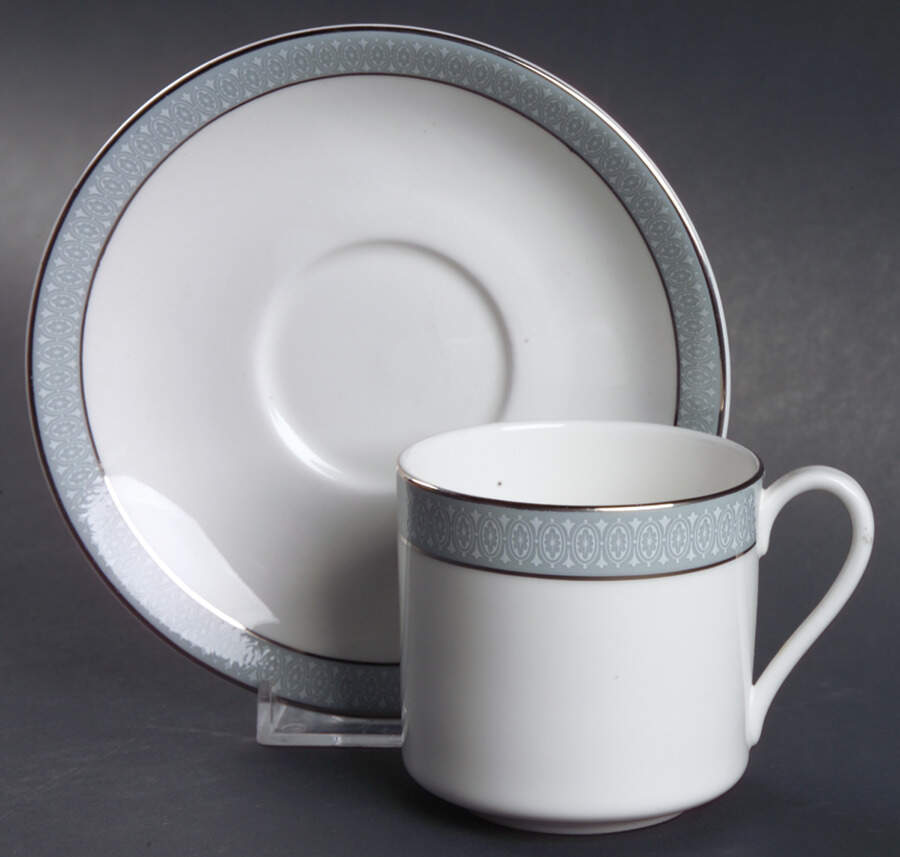 Etude Flat Demitasse Cup & Saucer Set by Royal Doulton-1