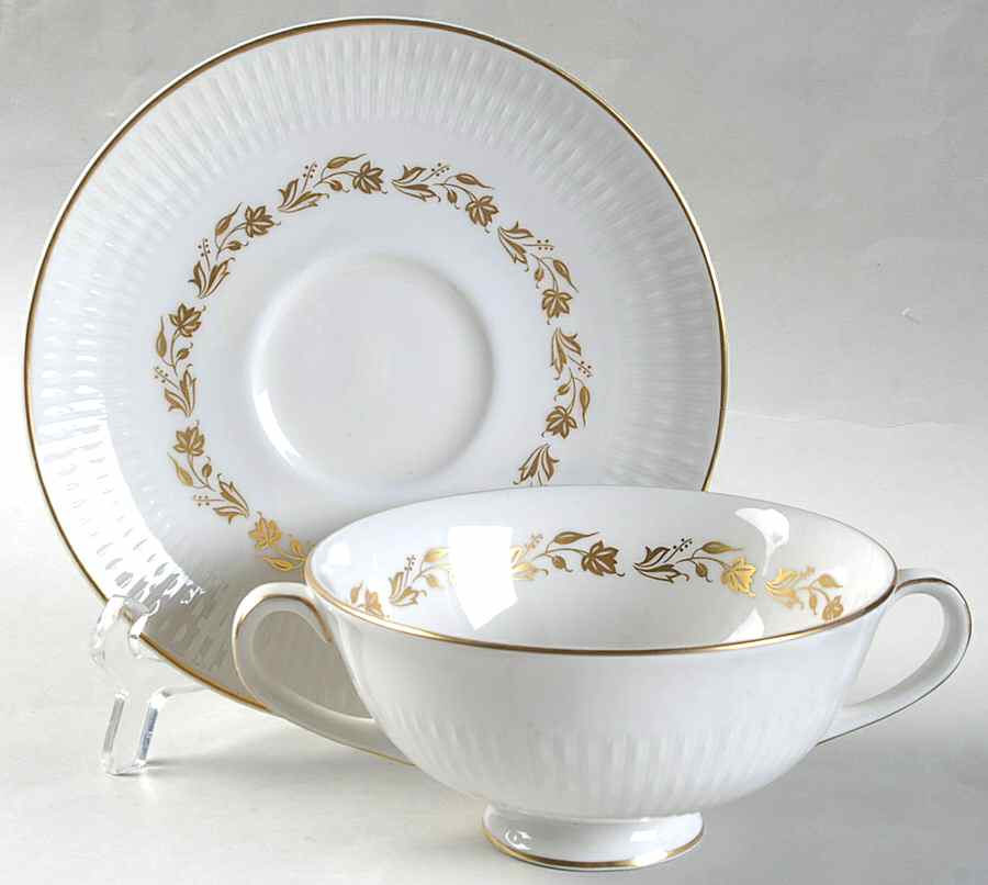 Fairfax Footed Cream Soup Bowl & Saucer Set by Royal Doulton-1
