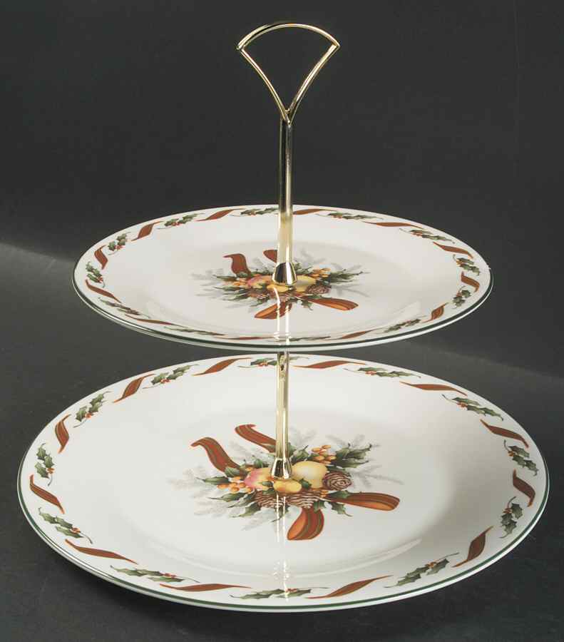 Festival 2 Tiered Serving Tray (Dinner & Salad Plate) by Royal Doulton-1