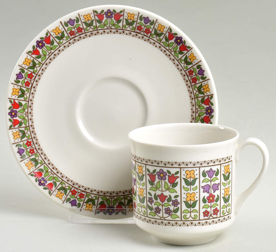 Fireglow Flat Cup & Saucer Set by Royal Doulton-1