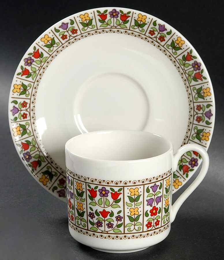 Fireglow Flat Demitasse Cup & Saucer Set by Royal Doulton-1