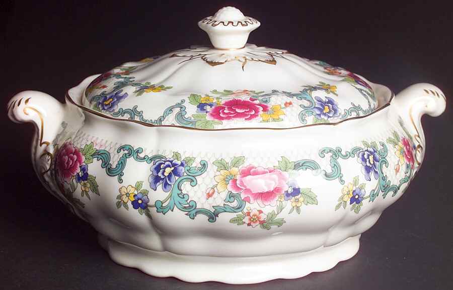 Floradora Gold Round Covered Vegetable by Royal Doulton-1