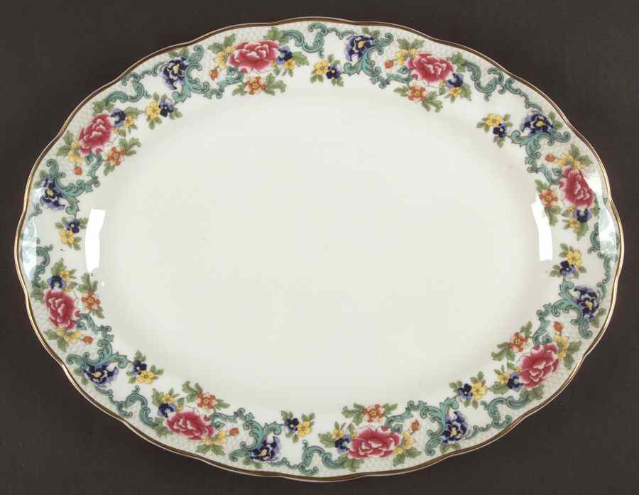 Floradora Gold 13" Oval Serving Platter by Royal Doulton-1