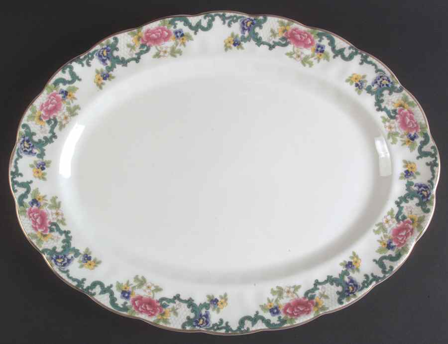 Floradora Gold 16" Oval Serving Platter by Royal Doulton-1