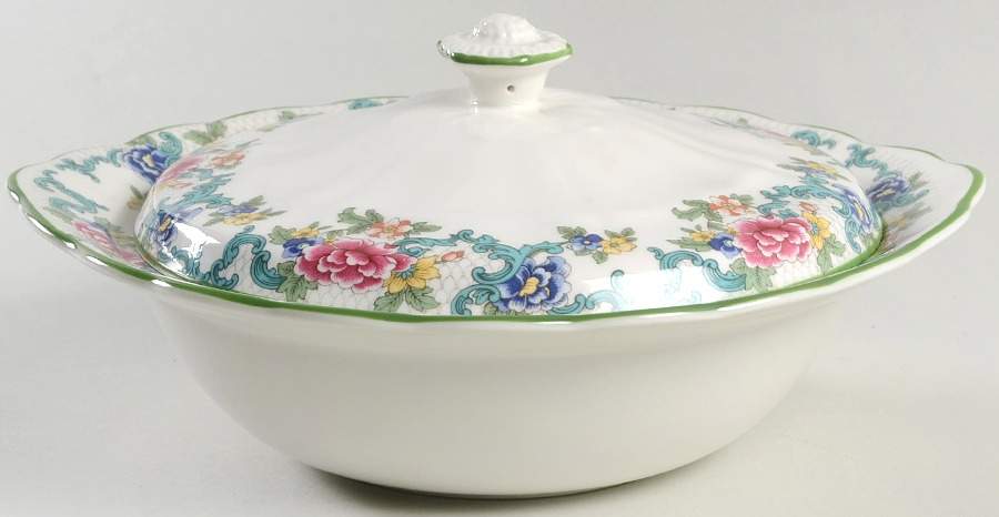 Floradora Green Round Covered Vegetable by Royal Doulton-1