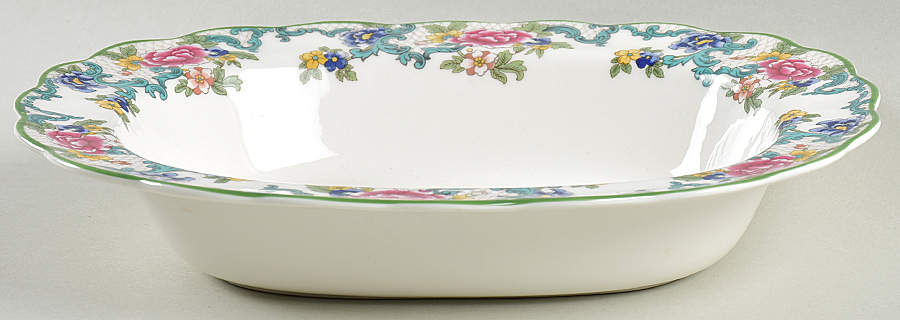 Floradora Green 10" Oval Vegetable Bowl by Royal Doulton-1