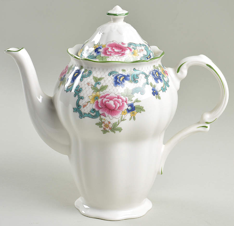 Floradora Green Coffee Pot & Lid by Royal Doulton-1