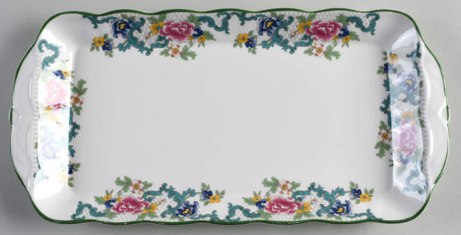 Floradora Green Large Sandwich Tray by Royal Doulton-1