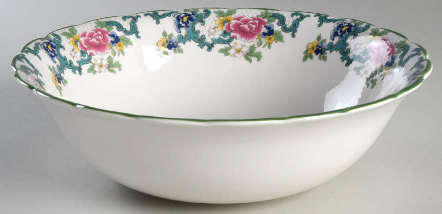 Floradora Green 10" Large Salad Serving Bowl by Royal Doulton-1