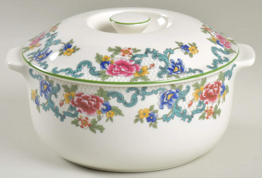 Floradora Green 1.5 Qt Round Covered Casserole by Royal Doulton-1
