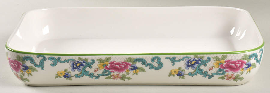 Floradora Green 12" Rectangular Roaster by Royal Doulton-1