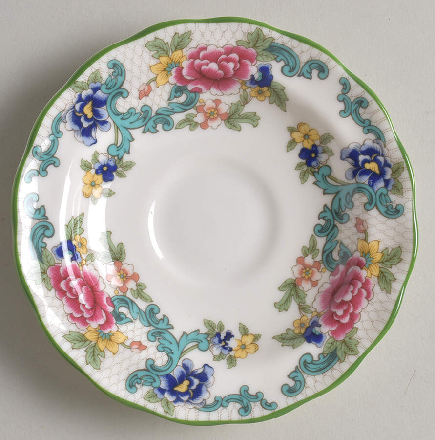 Floradora Green Saucer for Flat Demitasse Cup by Royal Doulton-1