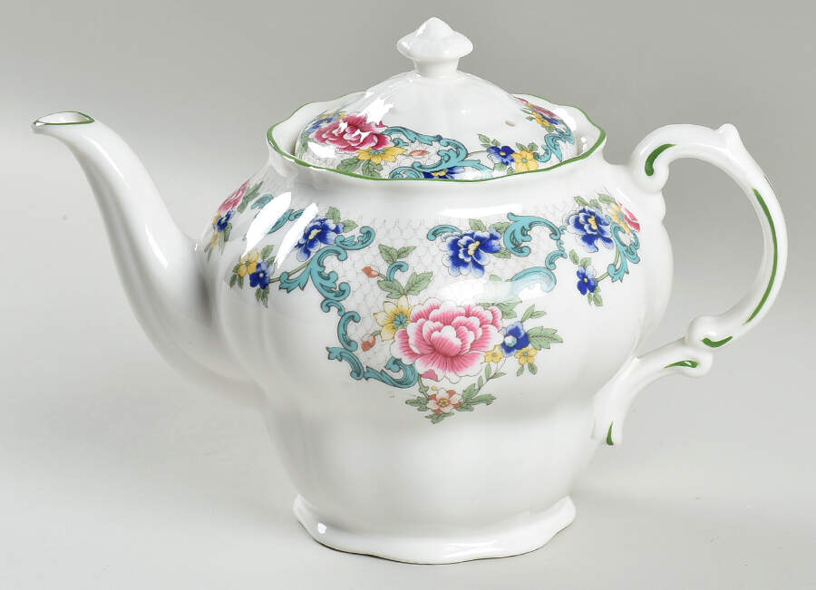 Floradora Green Teapot & Lid by Royal Doulton-1