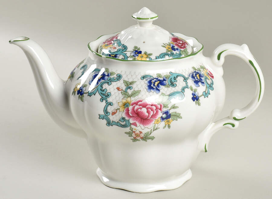 Floradora Green Teapot & Lid by Royal Doulton-1