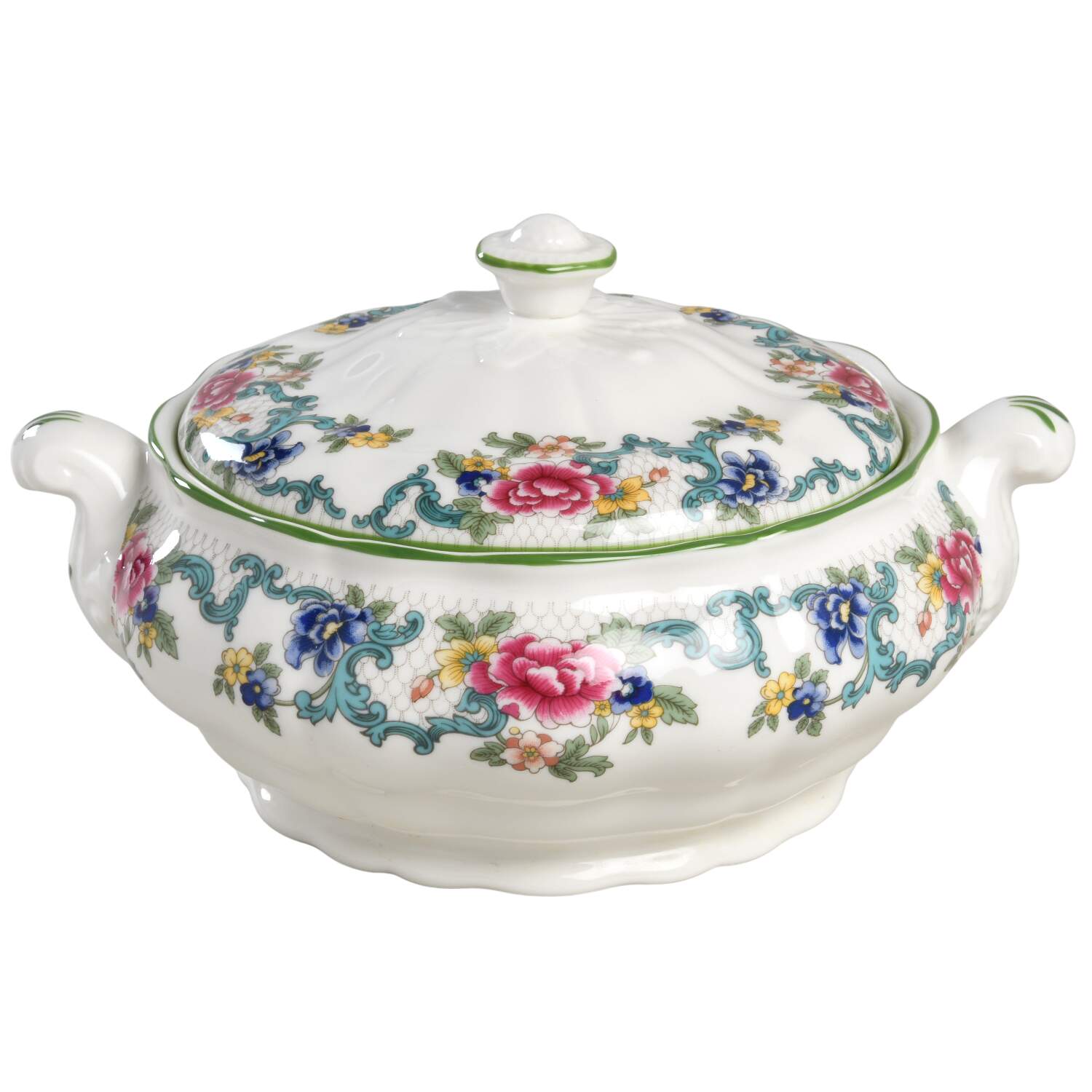 Floradora Green Round Covered Vegetable by Royal Doulton-1