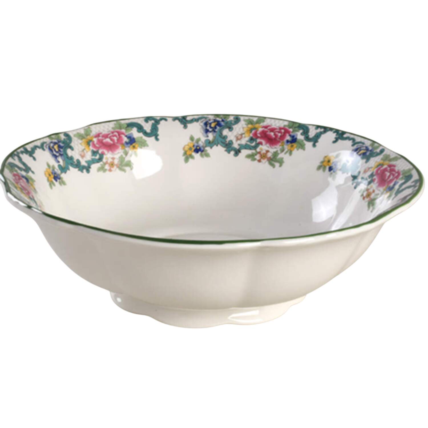 Floradora Green Large Fruit Bowl by Royal Doulton-1