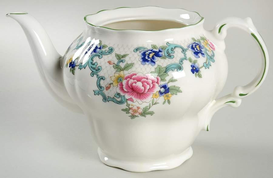 Floradora Green Teapot No Lid by Royal Doulton-1