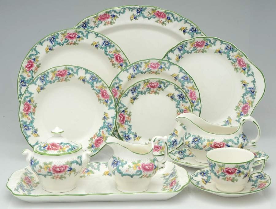 Floradora Green 56 Piece Estate Set by Royal Doulton-1