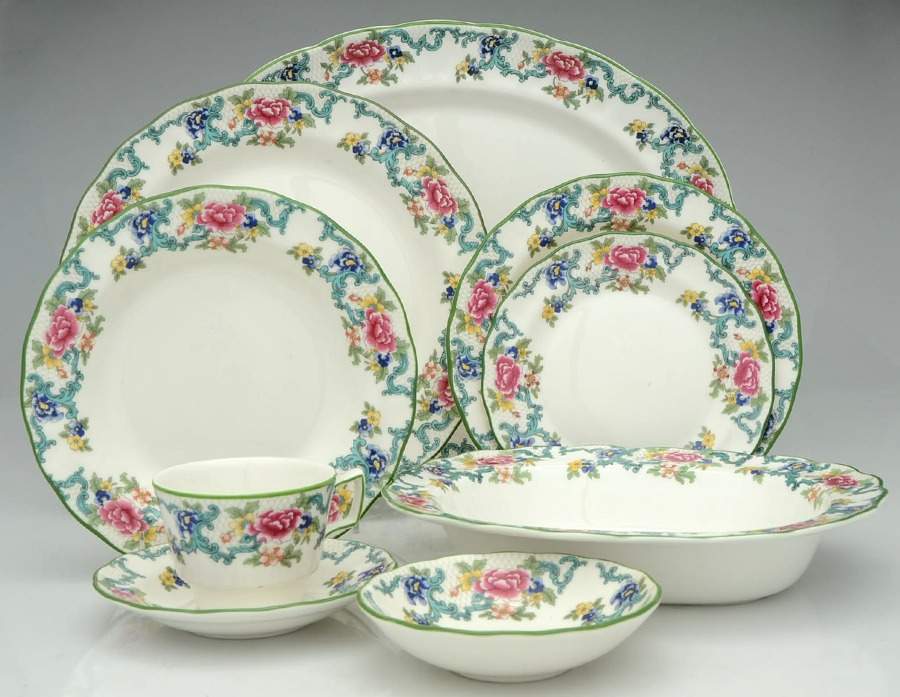 Floradora Green 58 Piece Estate Set by Royal Doulton-1