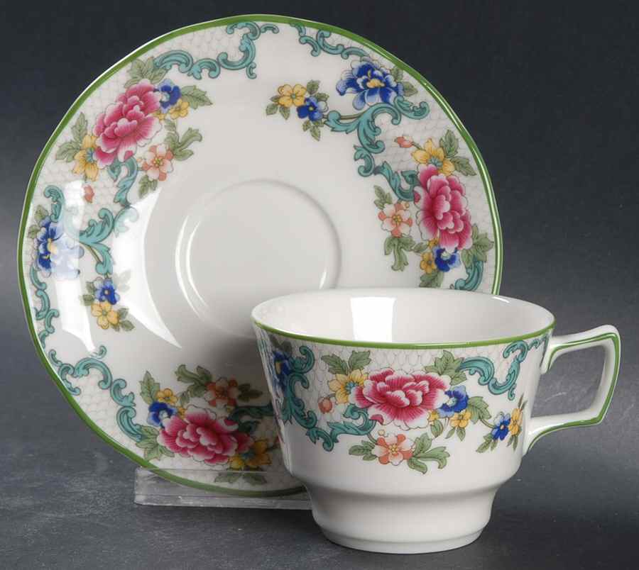 Floradora Green Breakfast Cup & Saucer Set by Royal Doulton-1