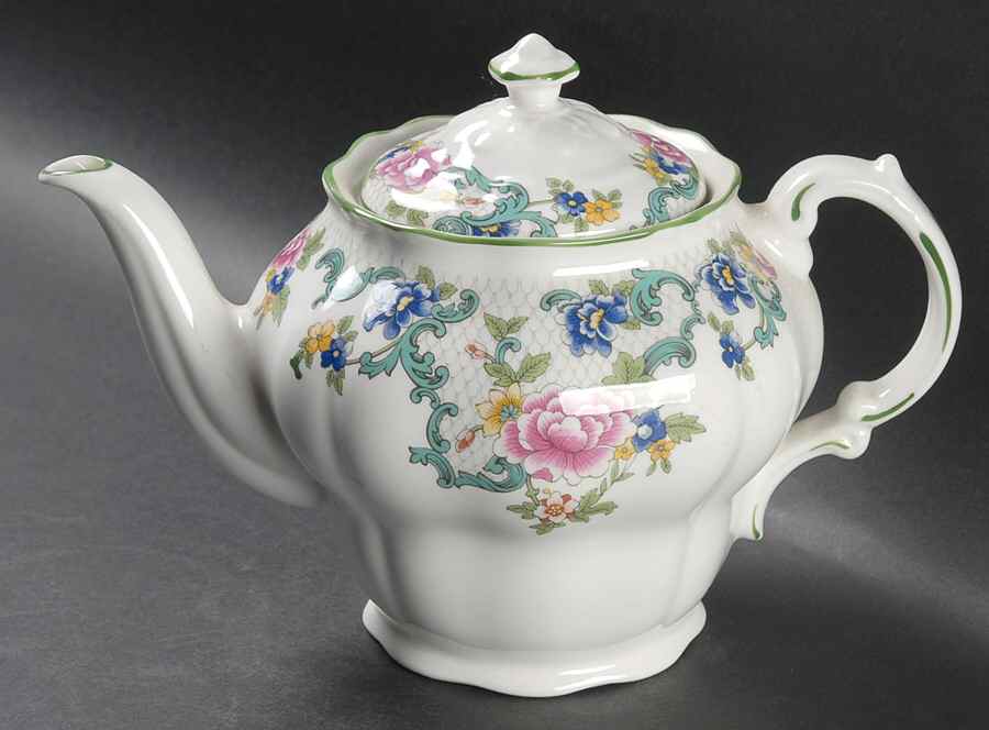 Floradora Green Teapot & Lid by Royal Doulton-1