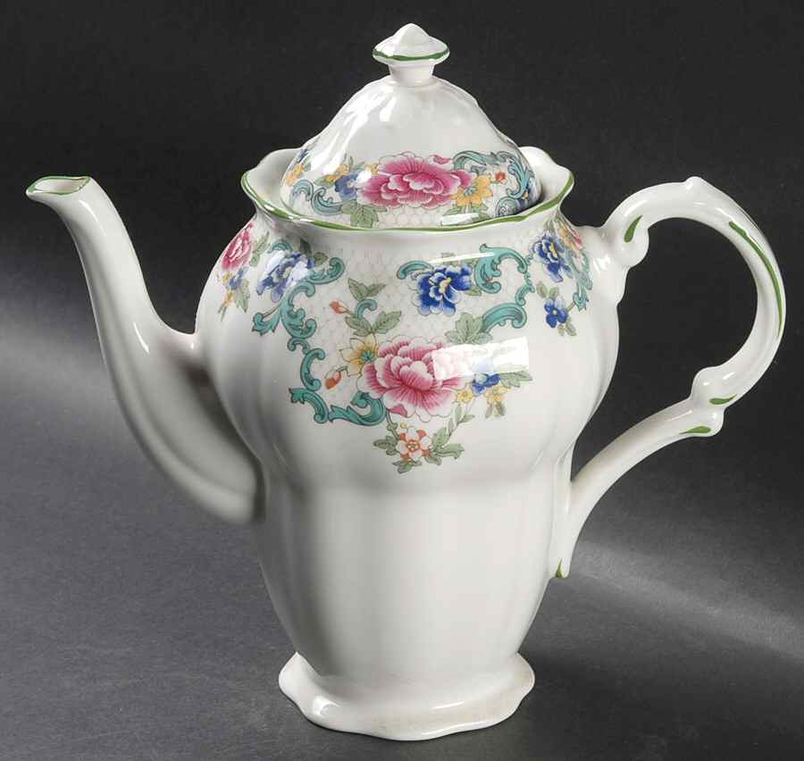 Floradora Green Coffee Pot & Lid by Royal Doulton-1