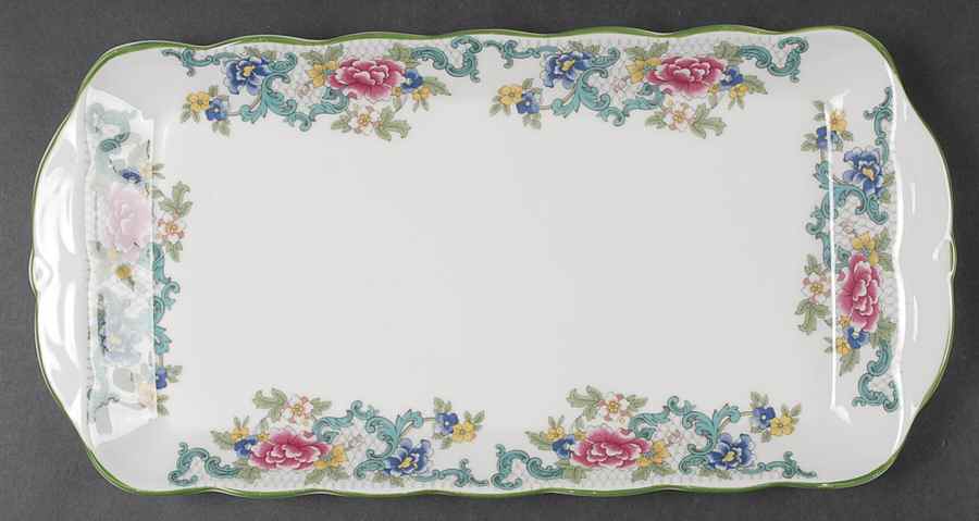 Floradora Green Large Sandwich Tray by Royal Doulton-1