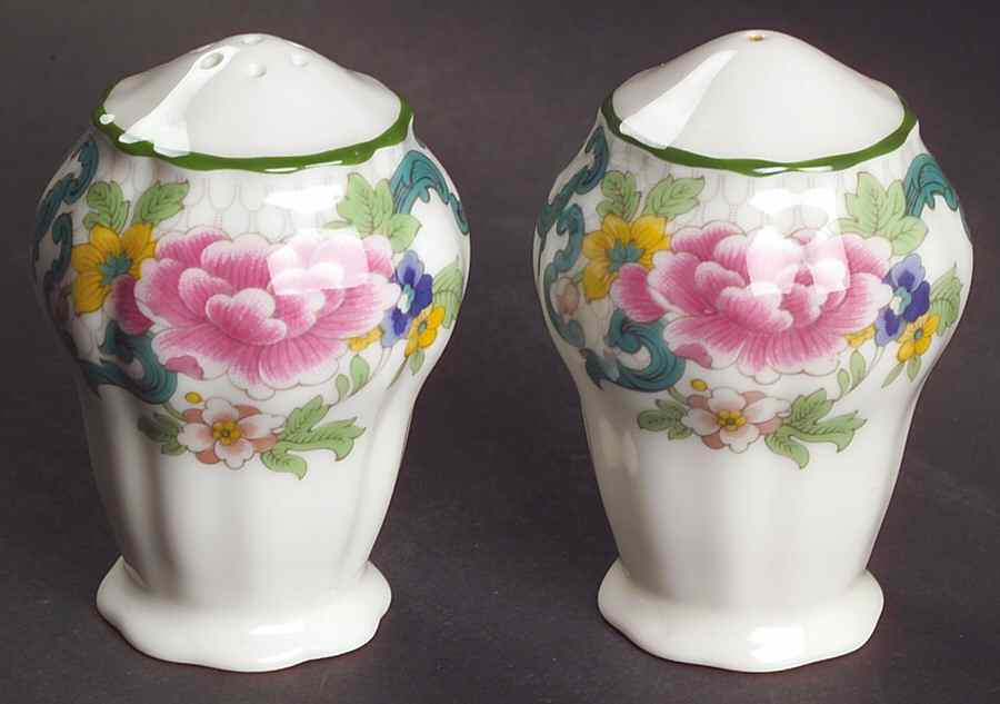 Floradora Green Salt & Pepper Set by Royal Doulton-1
