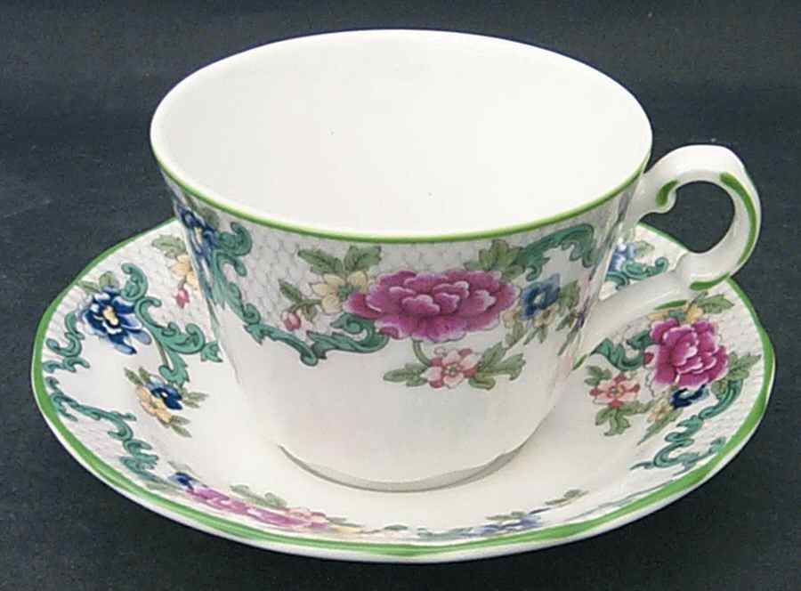 Floradora Green Breakfast Cup & Saucer Set by Royal Doulton-1