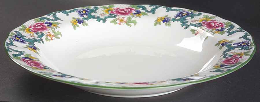 Floradora Green Large Rim Soup Bowl by Royal Doulton-1