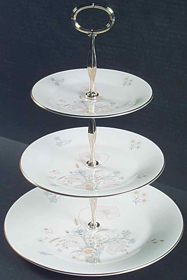 Flirtation 13 7/8"-14 1/4" 3-Tiered Serving Tray(DP,SP,BB) HC by Royal Doulton-1