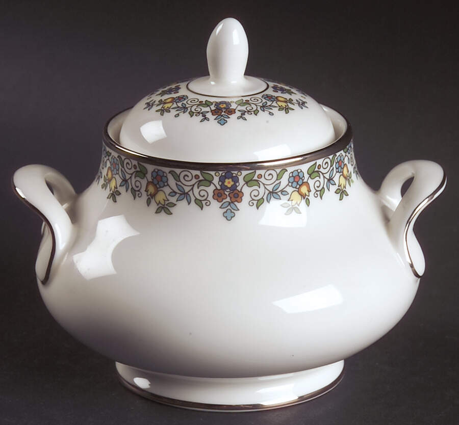 Flowerlace Sugar Bowl & Lid by Royal Doulton-1