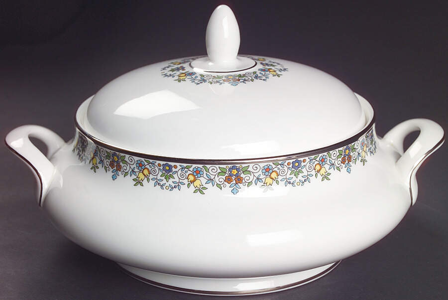 Flowerlace Round Covered Vegetable by Royal Doulton-1