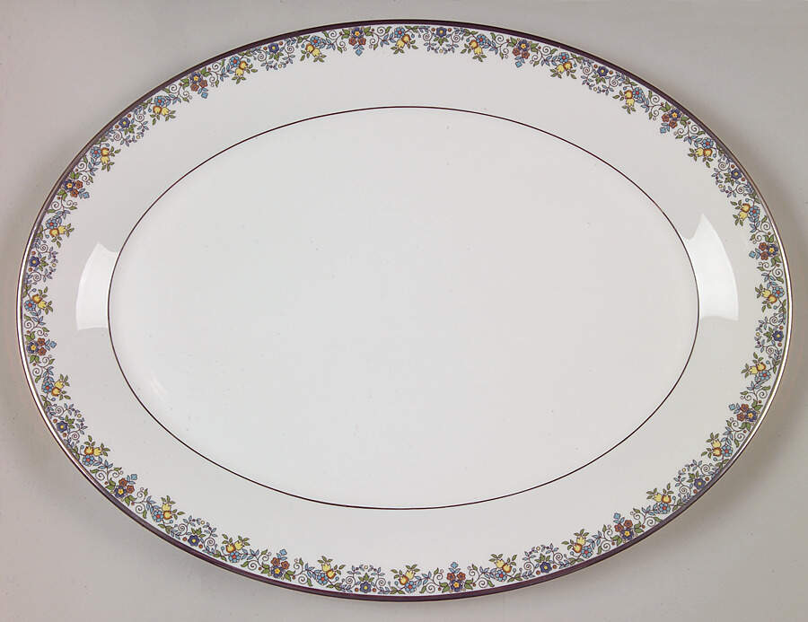 Flowerlace 16" Oval Serving Platter by Royal Doulton-1