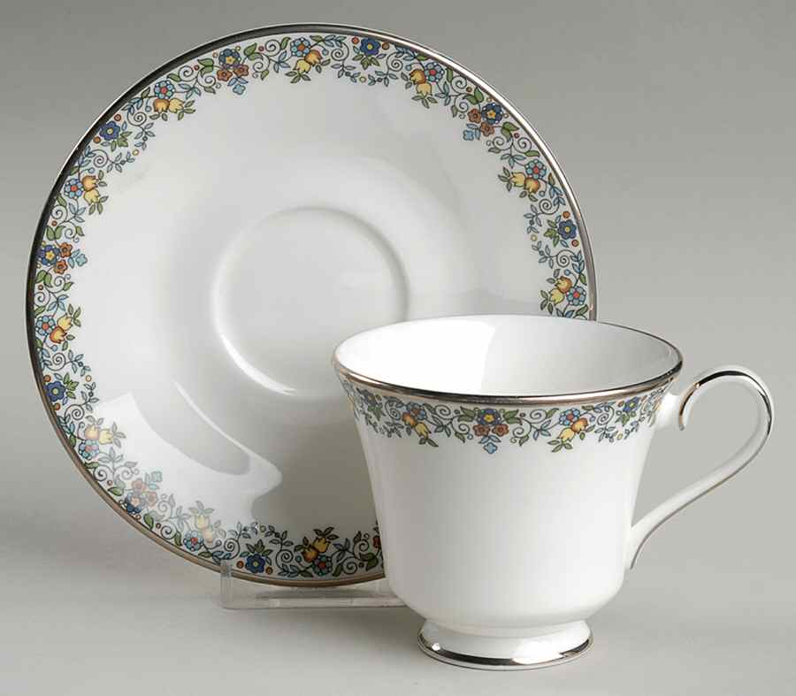 Flowerlace Footed Cup & Saucer Set by Royal Doulton-1