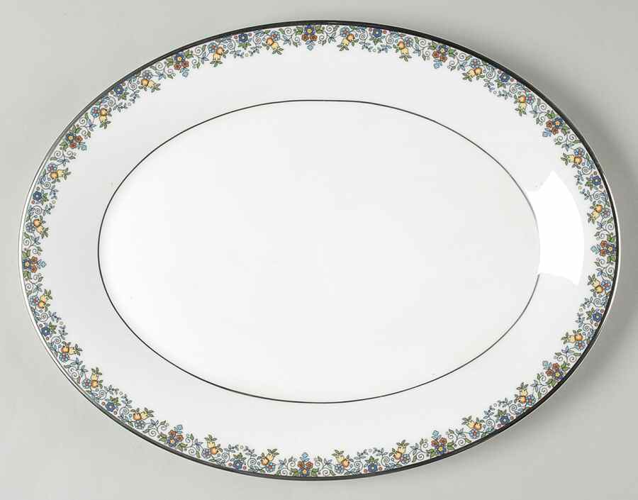 Flowerlace 13" Oval Serving Platter by Royal Doulton-1