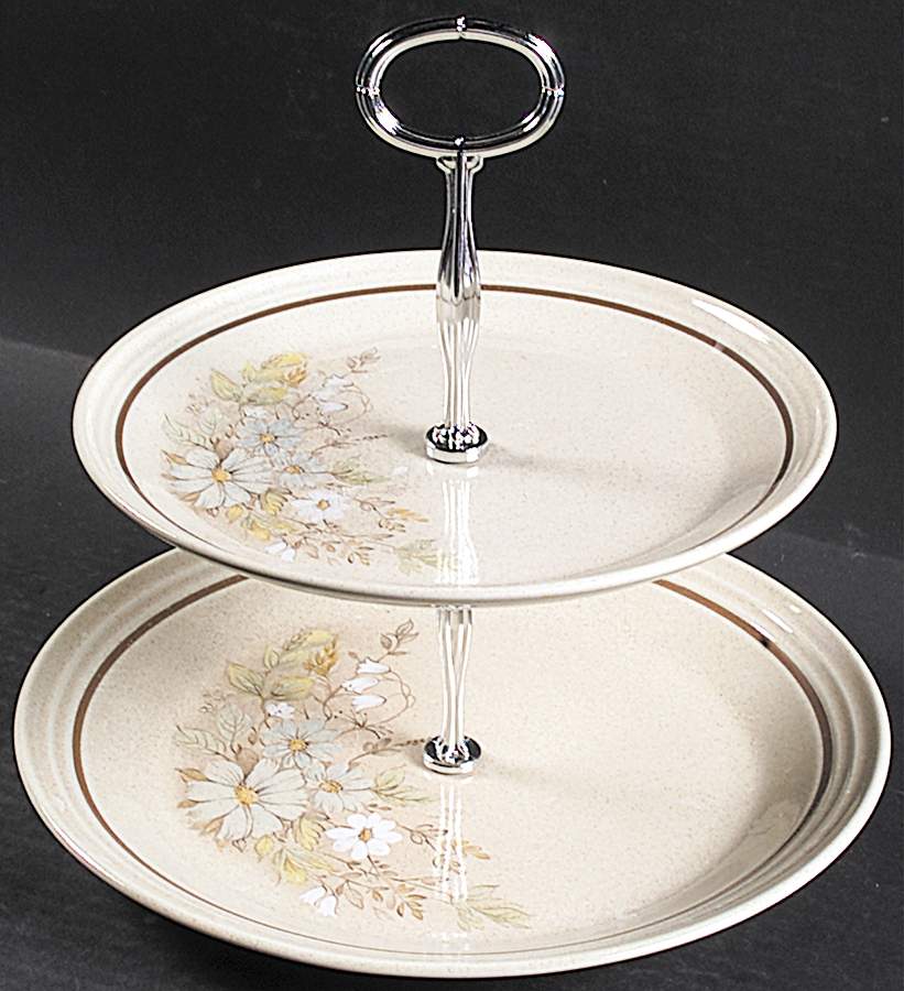 Florinda 6 5/8"-10"  2 Tiered Serving Tray (Dp, Sp) HC by Royal Doulton-1