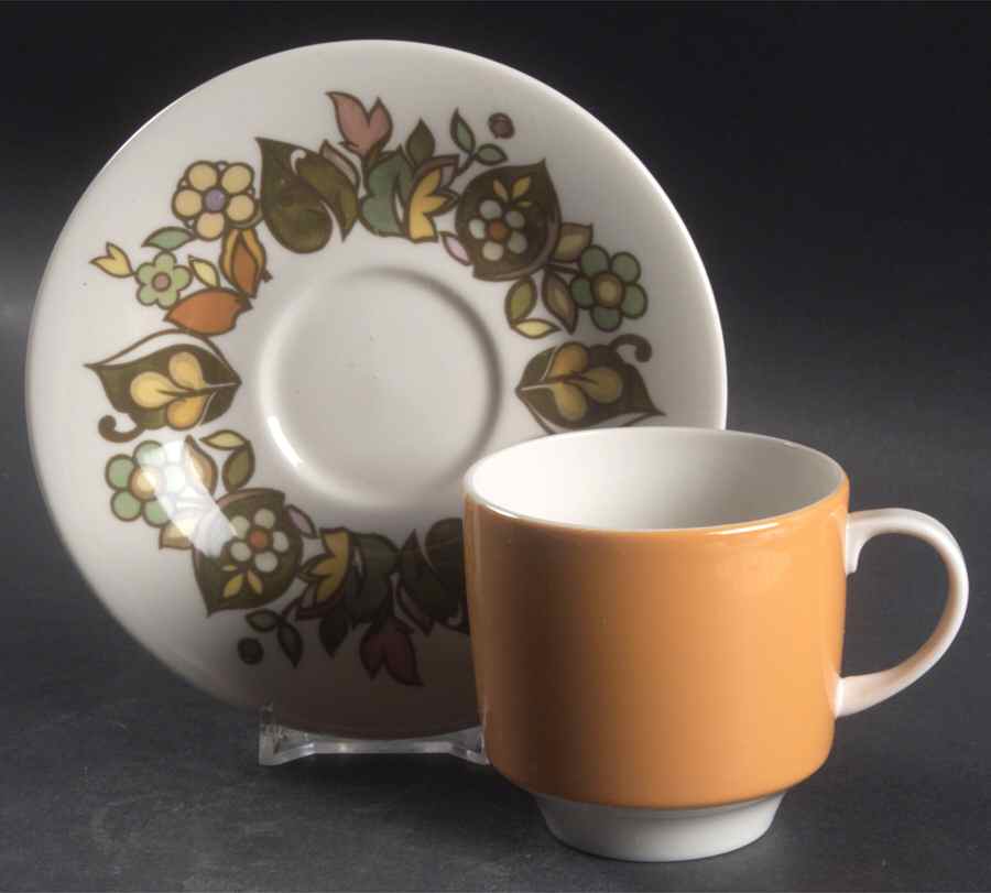 Forest Flower Flat Cup & Saucer Set by Royal Doulton-1