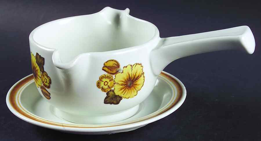 Forest Glen Stick Handle Gravy Boat & Saucer by Royal Doulton-1