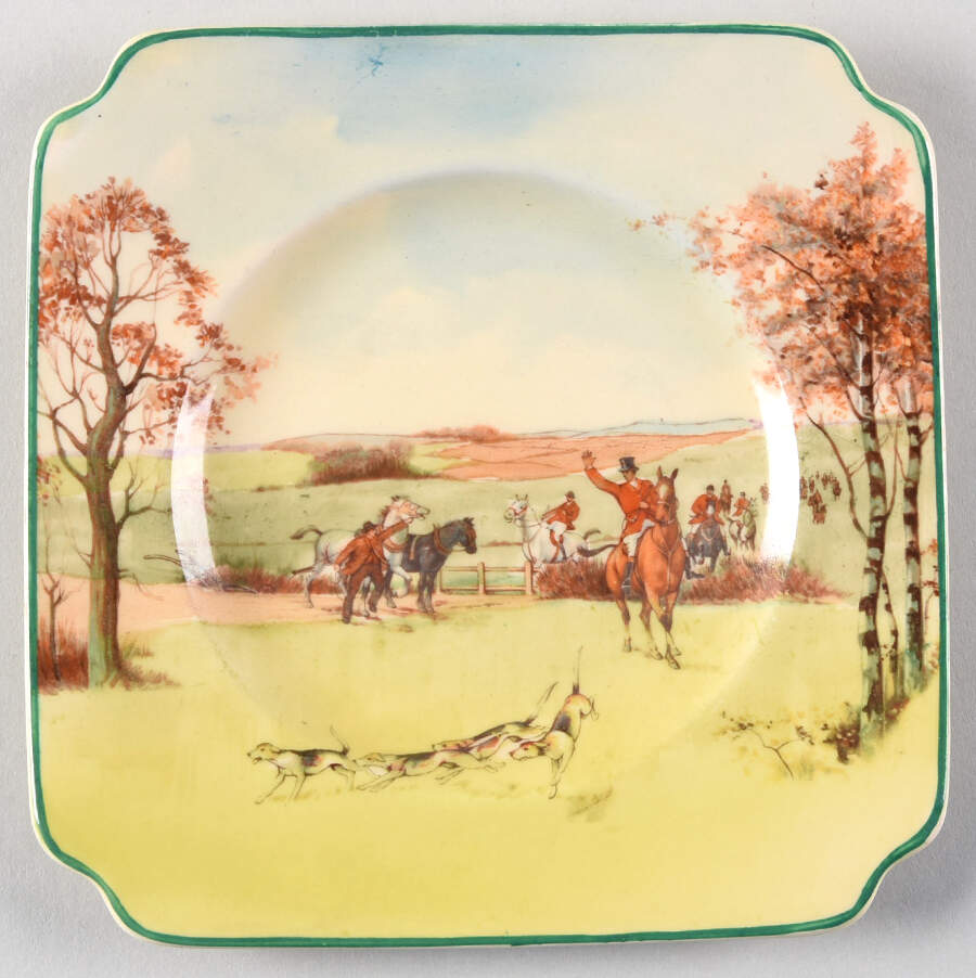 Fox Hunting A Square Bread & Butter Plate by Royal Doulton-1