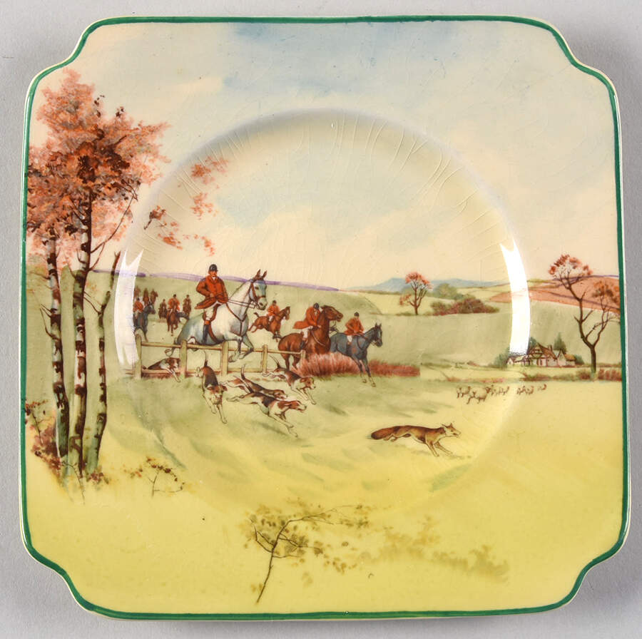 Fox Hunting A Square Bread & Butter Plate by Royal Doulton-1