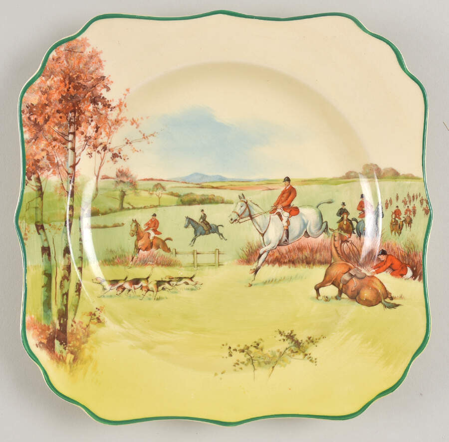 Fox Hunting A Square Salad Plate by Royal Doulton-1