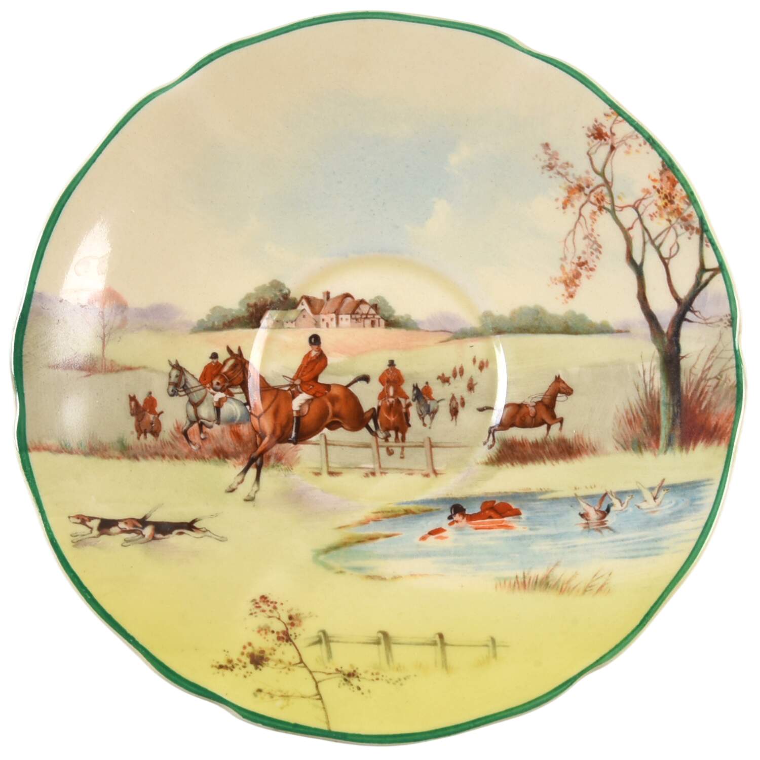 Fox Hunting A Saucer for Footed Cup by Royal Doulton-1
